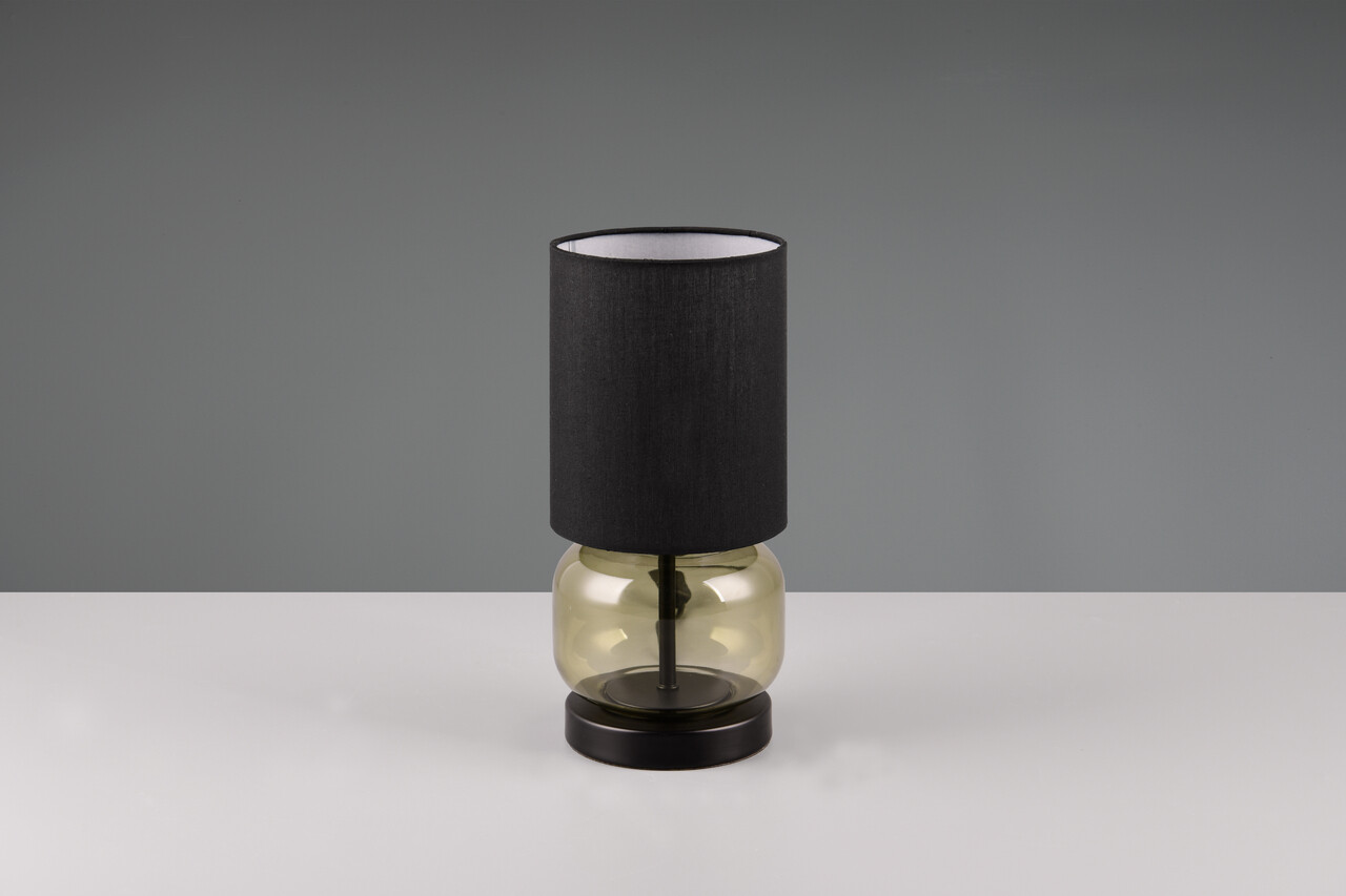 Lampa de masa Elio, TRIO, 13.5x28.5 cm, 40W, 1x E27, metal, negru mat/verde - imagine 3
